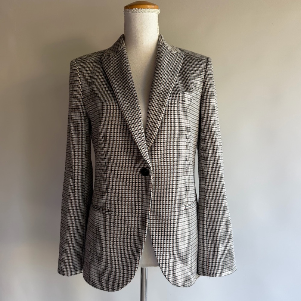 Theory Stratton Knit Houndstooth Blazer - sz 4